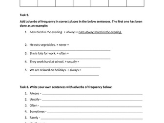 Adverbs of frequency
