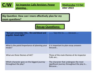 Planning lesson for AIC year 11