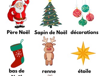 Christmas French vocabulary poster