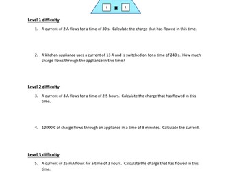 GCSE Physics Charge Flow (Q=It) Questions and Answers