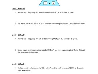 GCSE Physics Wave Speed (v=fλ) Questions and Answers