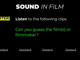 Introduction to Sound in Film and Media