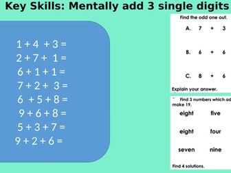 Maths starters - Year  3 - Autumn 1