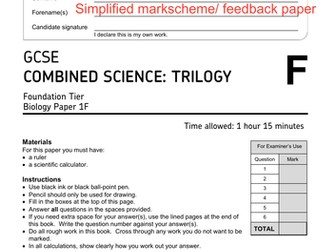 AQA Combined Biology Paper 1 Feedback