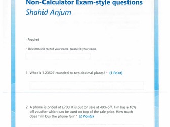 FS Maths L2 Numbers Test 2025 Non-Calculator