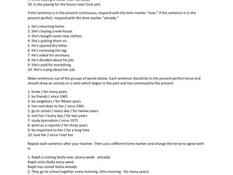 Present Perfect Tense Exercise