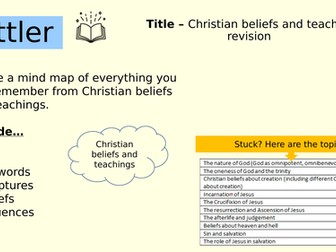 Christian beliefs revision lesson - AQA RE GCSE