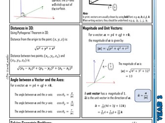 A-level Maths Knowledge Organiser: P2.12 - Vectors