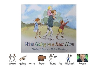Bear hunt story with symbol words SEND