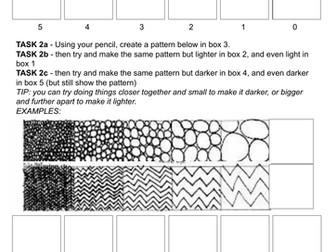 Tone and Pattern worksheet - cover lesson