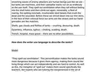 Analysis of Language, Model, "All Quiet on the Western Front" How does the writer use language to...