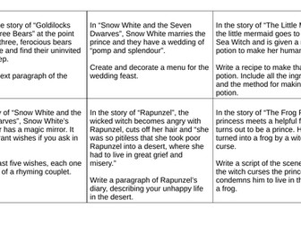 KS2, KS3, Fairy Tales Cover Homework