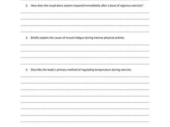 Unit 4 Energy supply and effects of exercise on the body
