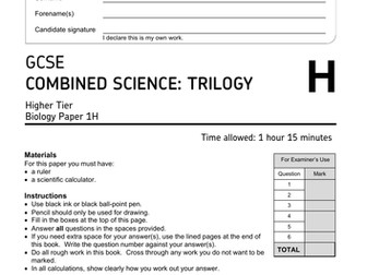 AQA Combined Biology Paper 1 Feedback