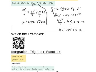 Integration Revision Sheet