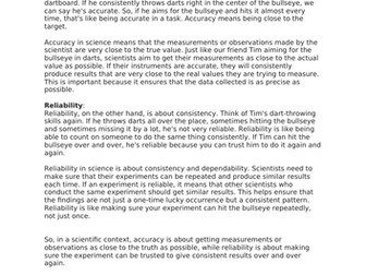 Reliability and Accuracy Literacy Task