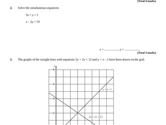 Simultaneous Equations Exam Questions (Higher)