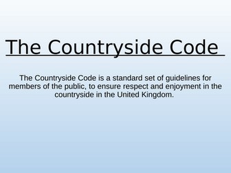 The Countryside Code - Duke of Edinburgh Award pre expedition learning