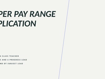 Upper Pay Range Application model for Primary School