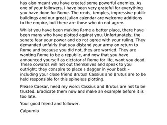 WAGOLL Letter to Julius Caesar