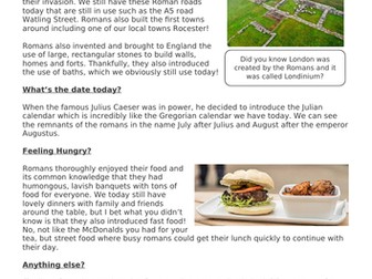 WAGOLL Roman Non Chronical Reports