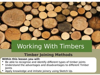 Timber Joints and Sketch up Activity