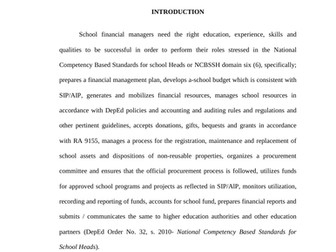 Basic Research Proposal on School Financial Management