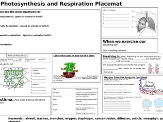 Revision Photosynthesis and respiration