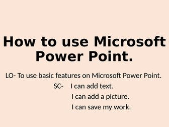 How to use MS Power Point for KS1
