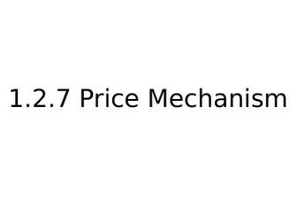 1.2.7 Functions of Price Mechanism