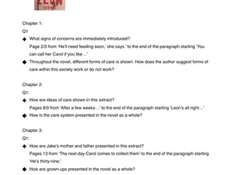My Name is Leon comprehension questions based on extract followed by  wider style GCSE questions