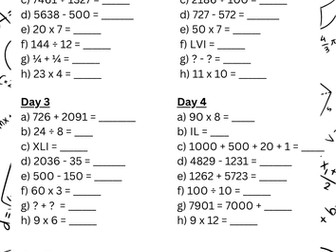 Year 4 Arithmetic Week 1