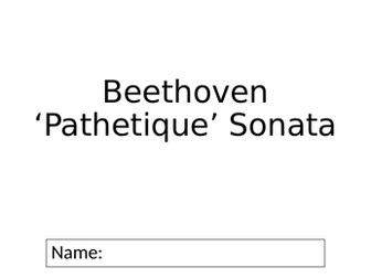 Beethoven Pathetique Sonata Workbook Edexcel