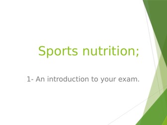 Unit 13: Sports nutrition