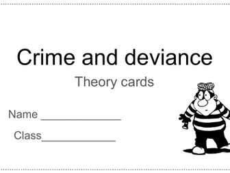 Sociology - Crime and Deviance theory activity