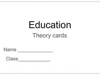 Sociology - Education theory activity