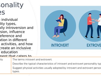Personality types IGCSE PE Physical Education