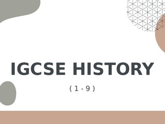 IGCSE HISTORY  Lesson 1