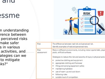 Risk assessments perceived/real IGCSE PE Physical Education
