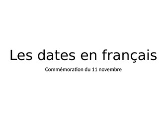 Dates in French - with reference to 1st World War