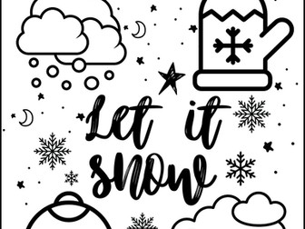 Winter snowflake coloring pages, for toddlers , kindergarten, December worksheet