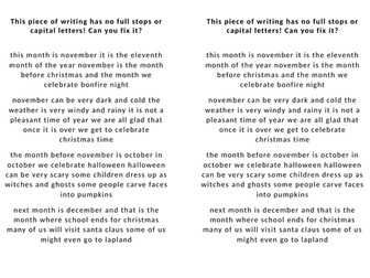 Capital letters and full stops