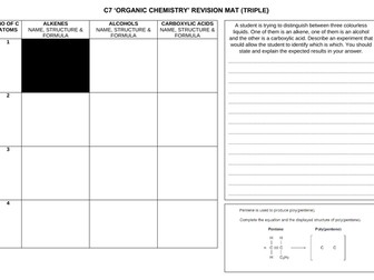 AQA C7 'Organic Chemistry - Separate Science (TRIPLE) Content Only'
