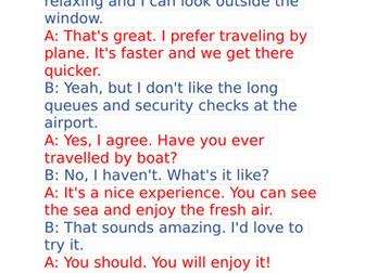 Trinity Exam Part 3 Speaking Dialogue - Transport