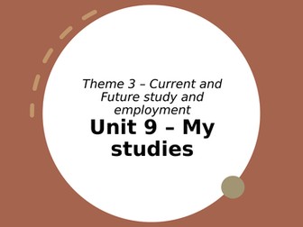 Theme / Context 3 - Units 9-12 School, Jobs, Future Plans