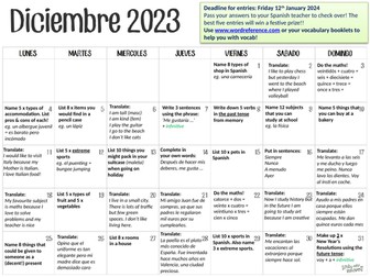 Spanish Revision Advent Calendar