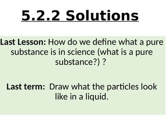 Solutions (Y7 science)
