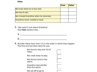 Grandma Bird SATs style comprehension