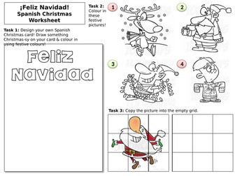 Easy Spanish Christmas-themed Worksheet
