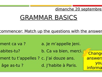 Year 7 French Baseline Lesson